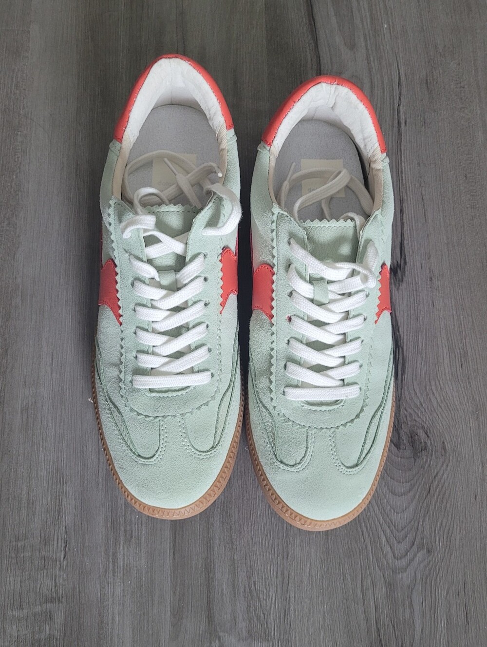 Dolce Vita Mint Green and Coral Accent Sneakers - Picture 9 of 9